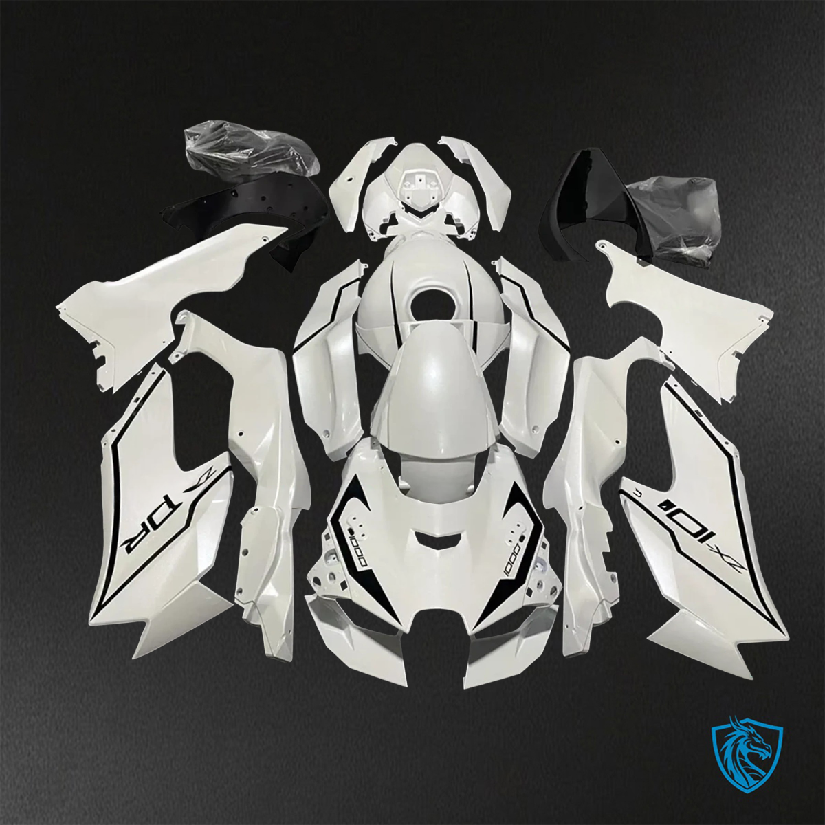 Kawasaki Ninja ZX-10R (2021-2023) White & Black - Custom ABS Fairing Kit