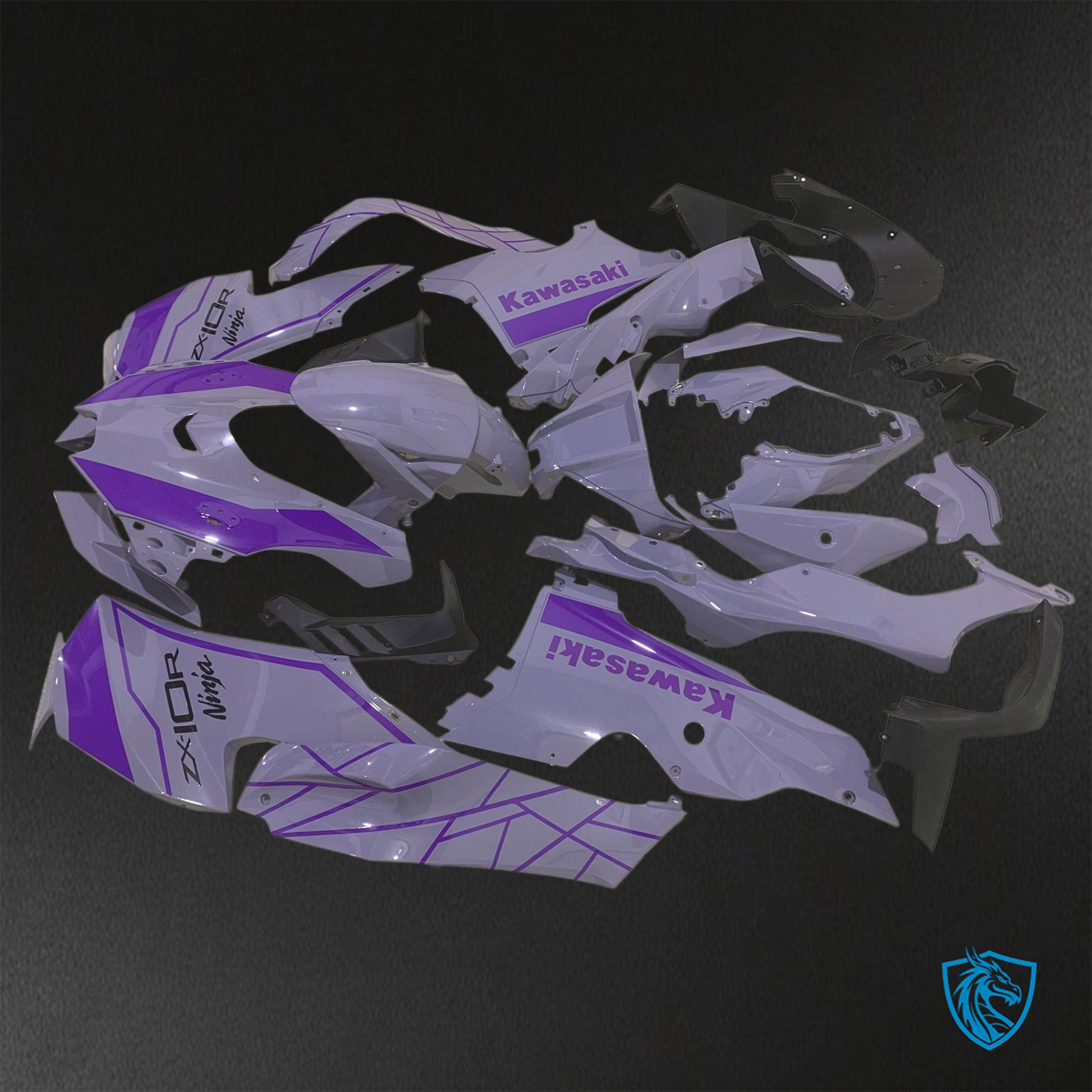 Kawasaki Ninja ZX-10R (2021-2023) Gray & Purple - Replacement Motorcycle Fairings Kit