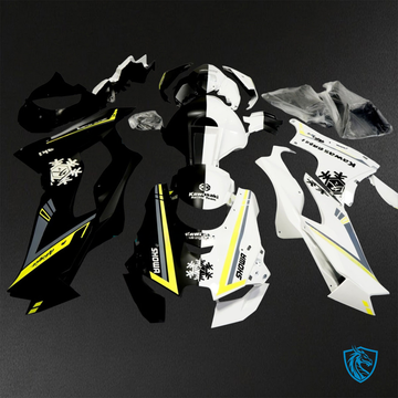 Kawasaki Ninja ZX-10R (2021-2023) Black, White & Yellow Fairings Kit - Aftermarket ABS Bodywork