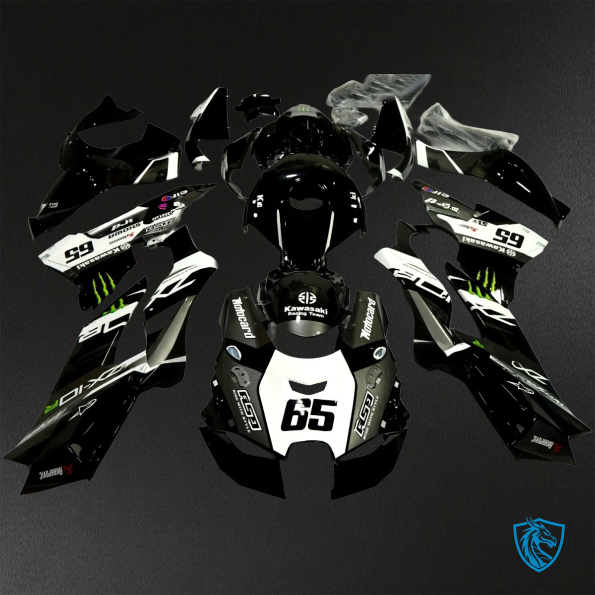 Kawasaki Ninja ZX-10R (2021-2023) Gray, Black & White ABS Bodywork - Fairings Kit