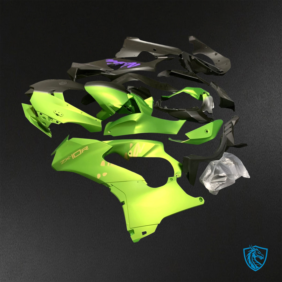 Kawasaki Ninja ZX-10R (2021-2023) Green & Black - Custom ABS Fairing Kit