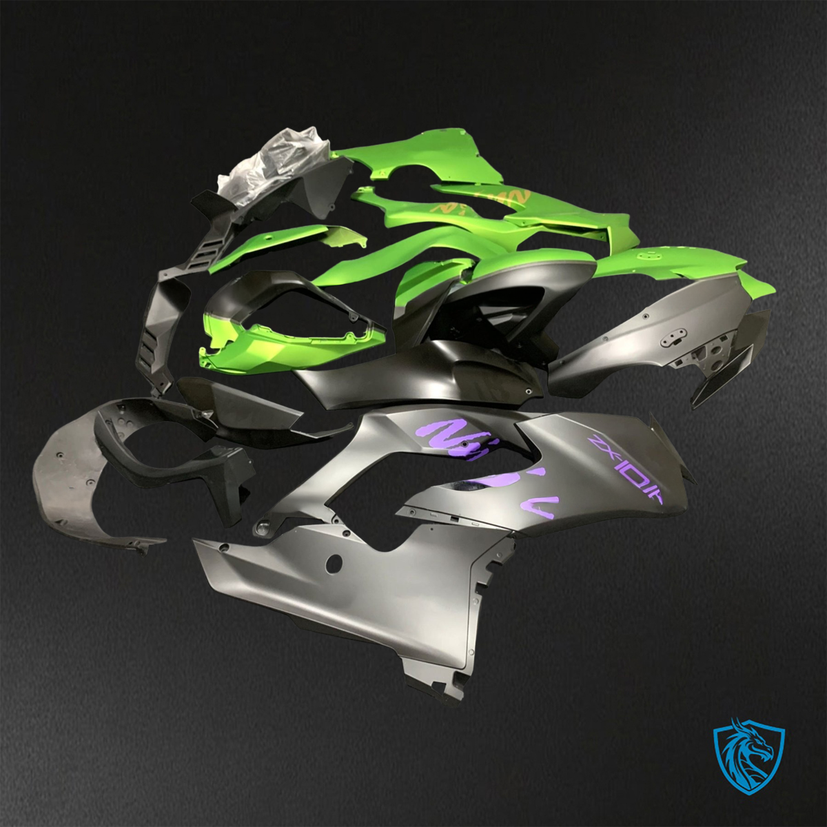 Kawasaki Ninja ZX-10R (2021-2023) Green & Black - Custom ABS Fairing Kit