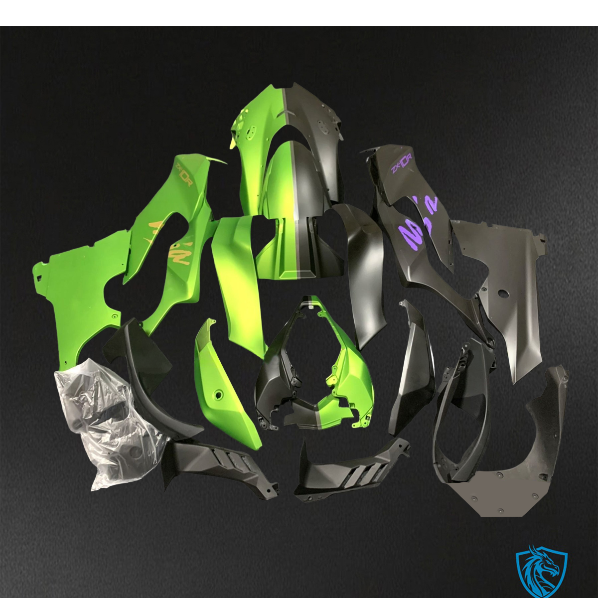 Kawasaki Ninja ZX-10R (2021-2023) Green & Black - Custom ABS Fairing Kit