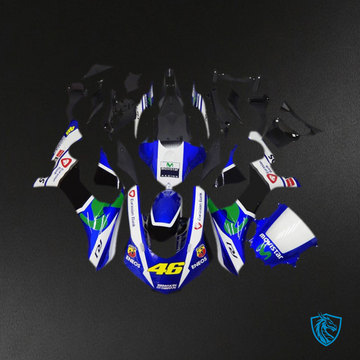 Yamaha R1 (2015-2019) Black, White & Blue 46 Motorcycle Fairing Kit | ABS Bodywork