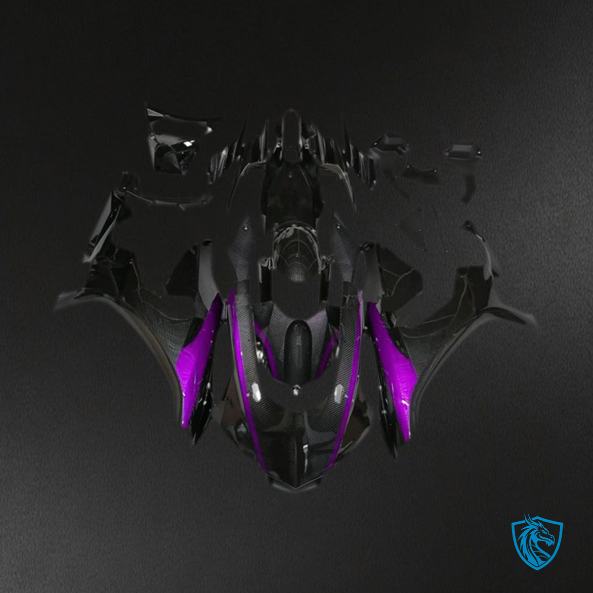Yamaha R1 (2015-2019) Purple & Black Carbon Fiber Fairings Kit- Aftermarket ABS Bodywork