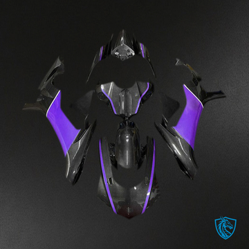 Yamaha R1 (2015-2019) Purple & Black Carbon Fiber - MERGEment Motorcycle Fairings Kit