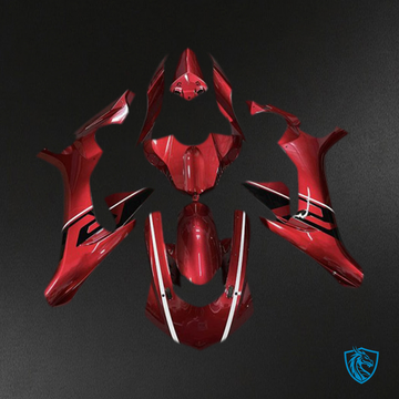 Yamaha R1 (2015-2019) Deep Red, White & Black Motorcycle- Custom ABS Fairing Kit