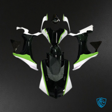 Yamaha R1 (2015-2019) Green, Black & White Motorcycle Fairings Kit - Aftermarket ABS Bodywork