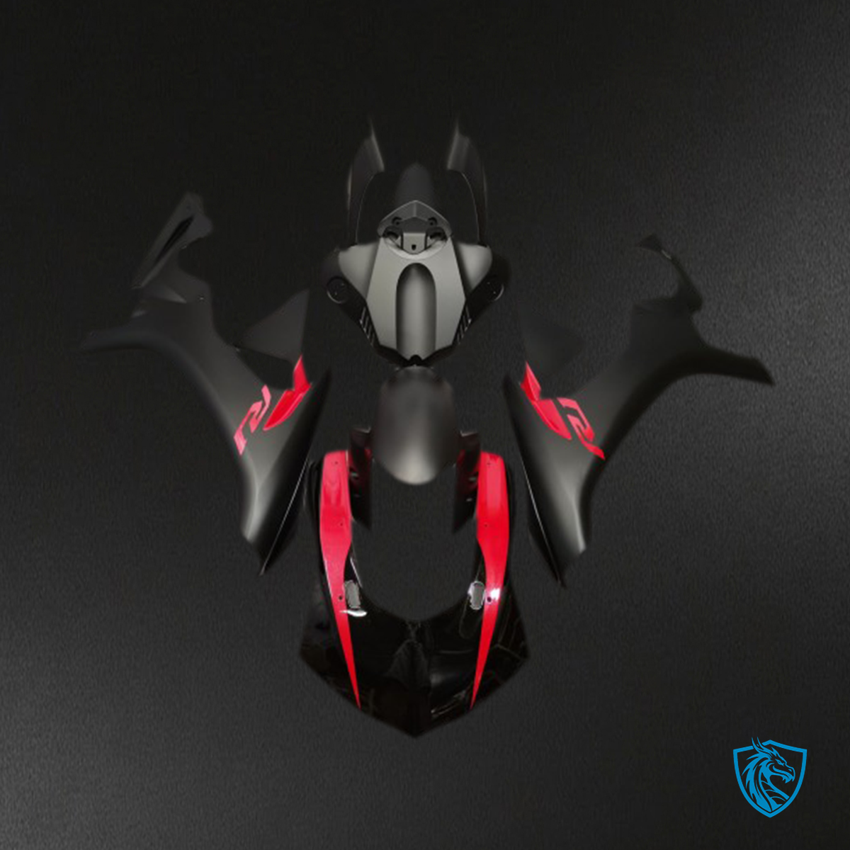 Yamaha R1 (2015-2019) Matt Black & Pearl Red Fairings Kit - Aftermarket ABS Bodywork