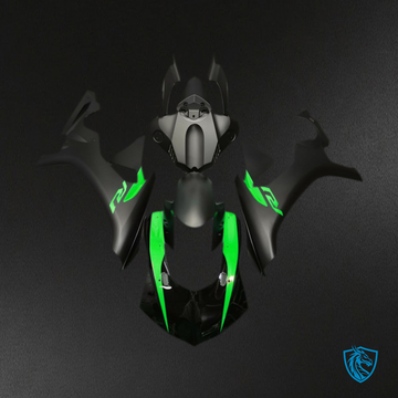 Yamaha R1 (2015-2019) Matte Black & Green Motorcycle Fairing Kit | ABS Bodywork