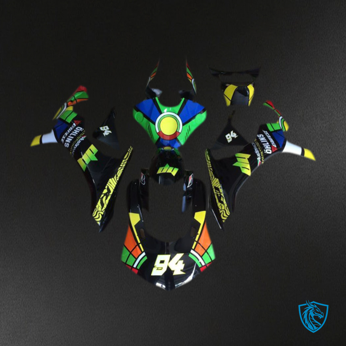 Yamaha R1 (2015-2019) Multicolor Custom Style Glossy Motorcycle Fairing Kit | ABS Bodywork