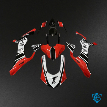 Yamaha R1 (2015-2019) Red Gloss & White Motorcycle - Custom ABS Fairing Kit