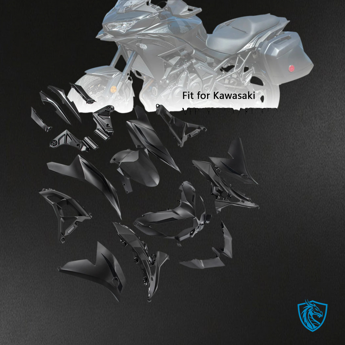 Kawasaki VERSYS 650 (2022-2024) KLE ABS Black - MERGEment Motorcycle Fairings Kit