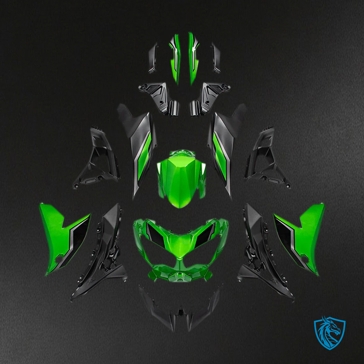 Kawasaki VERSYS 650 (2022-2024) KLE ABS Green Fairing Kit - Aftermarket ABS Bodywork