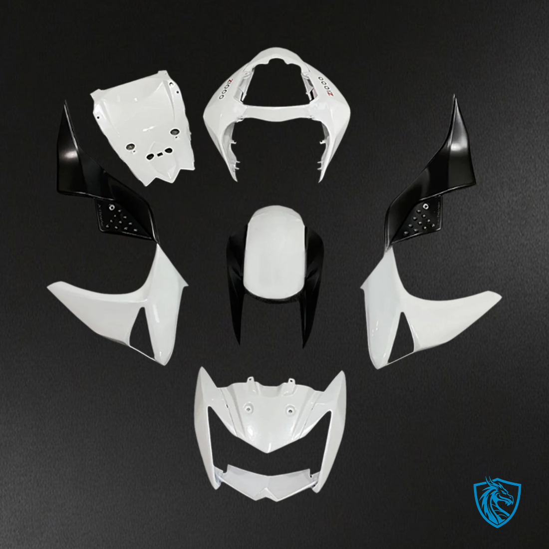 Kawasaki Z1000 (2007-2009) Black & White - Fairing Kit