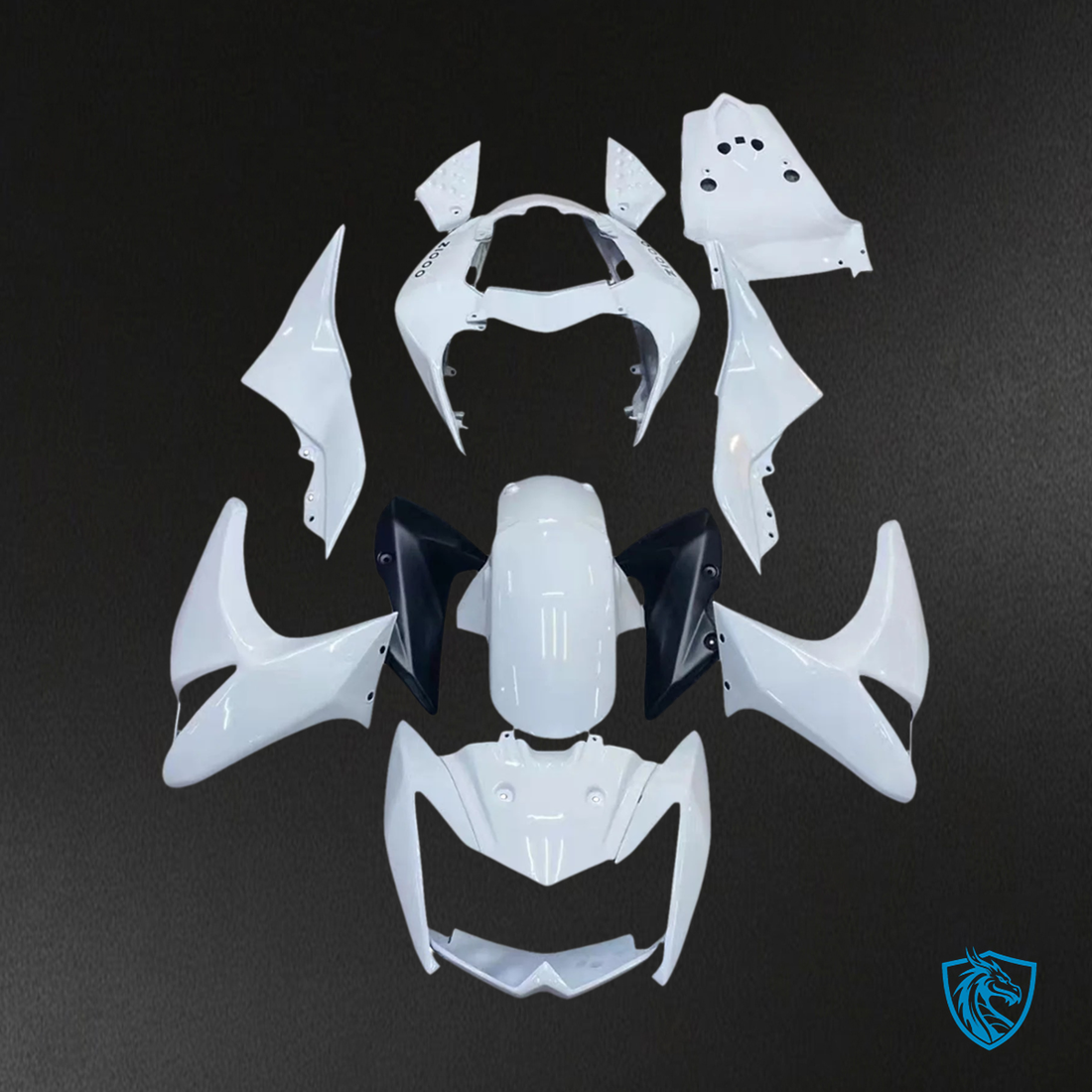 Kawasaki Z1000 (2007-2009) White Fairing Kit - Aftermarket ABS Bodywork
