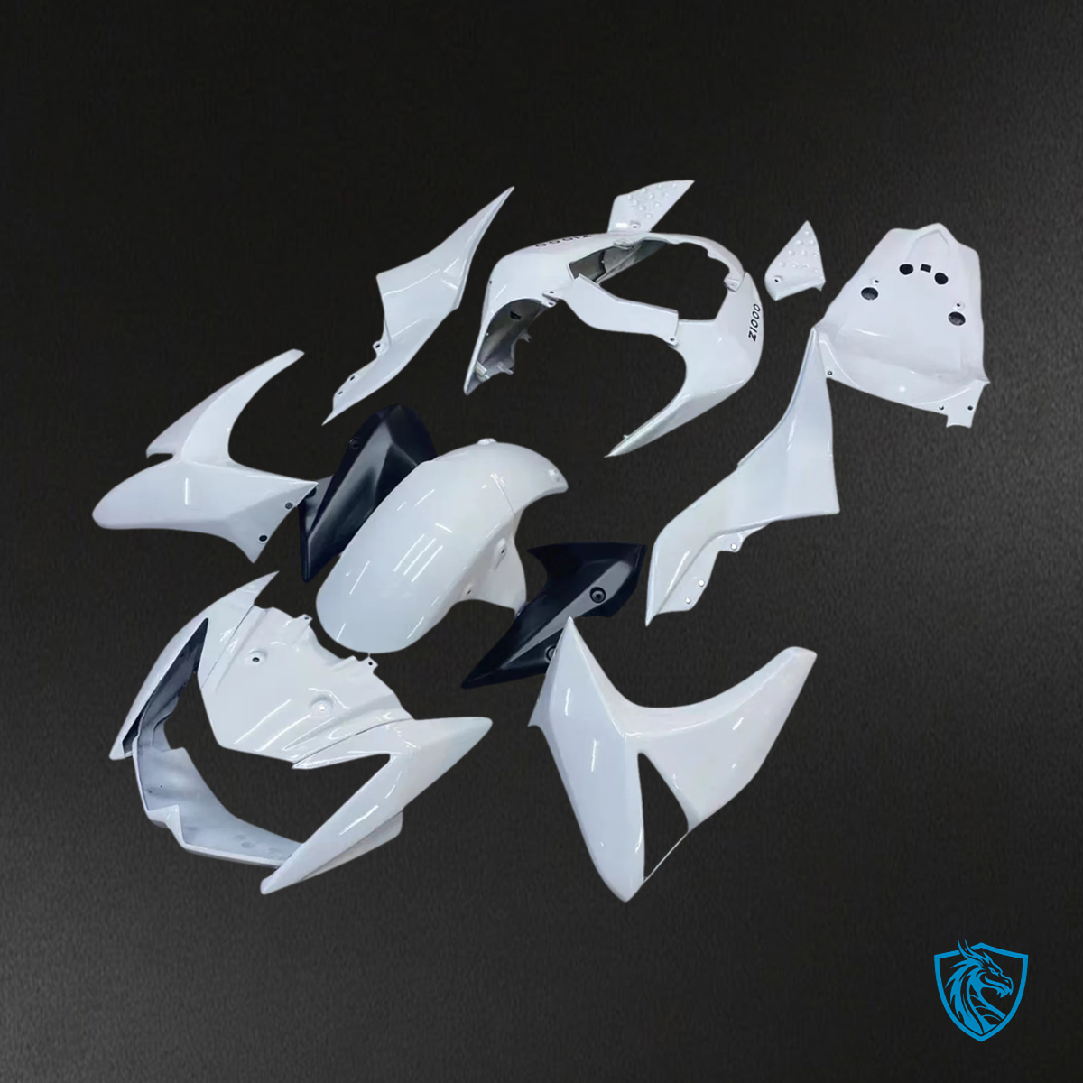 Kawasaki Z1000 (2007-2009) White Fairing Kit - Aftermarket ABS Bodywork