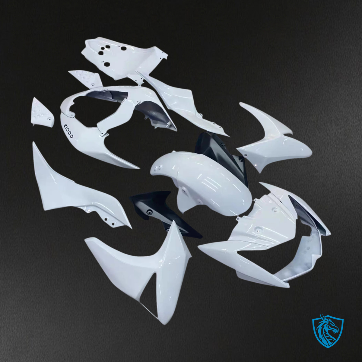 Kawasaki Z1000 (2007-2009) White Fairing Kit - Aftermarket ABS Bodywork