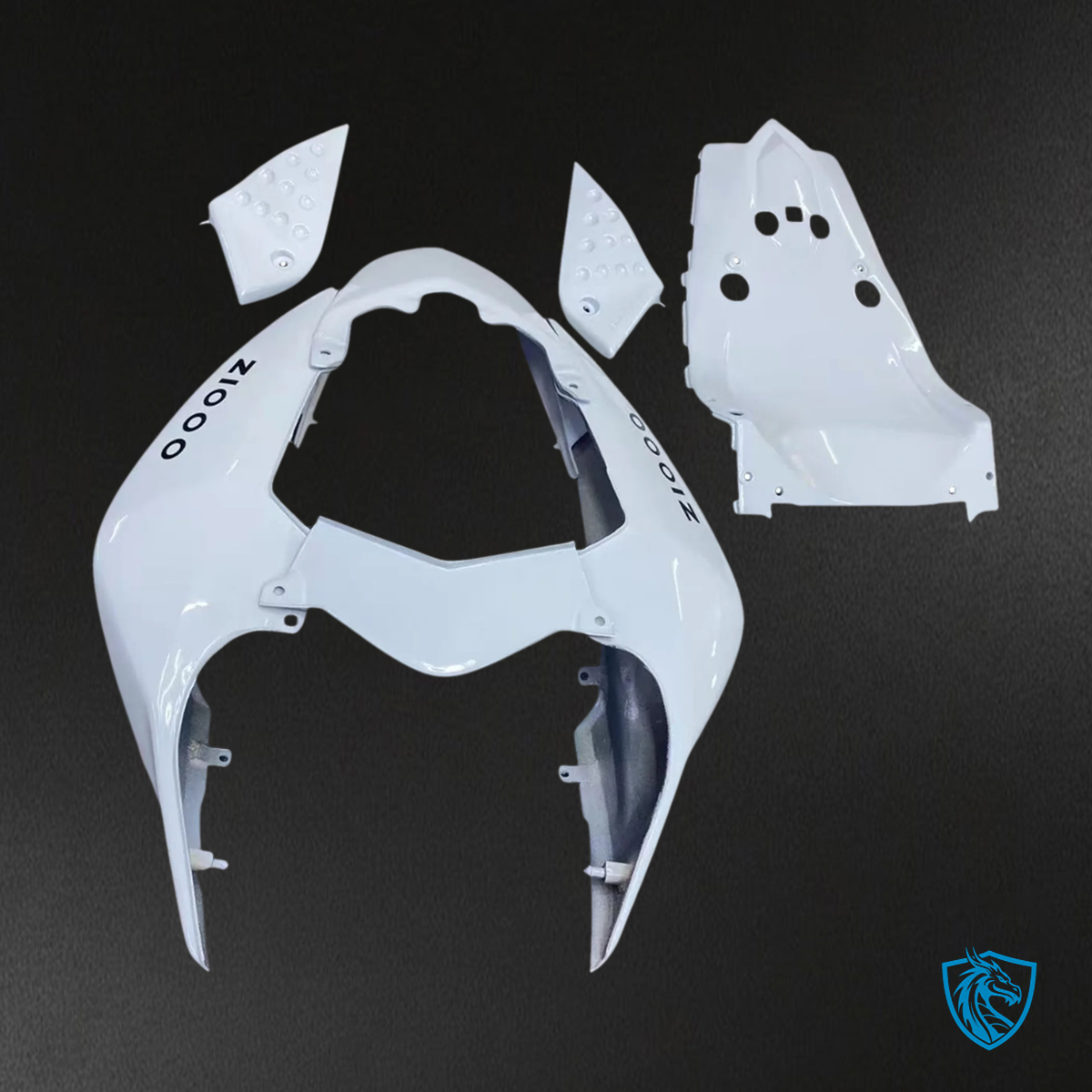 Kawasaki Z1000 (2007-2009) White Fairing Kit - Aftermarket ABS Bodywork