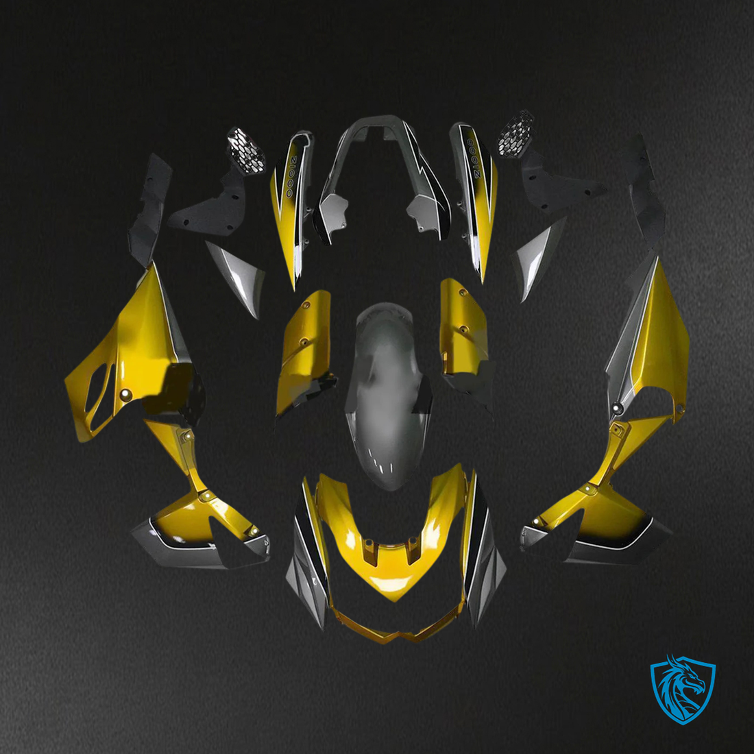 Kawasaki Z1000 (2010-2013) Black & Gold - Custom ABS Fairing Set