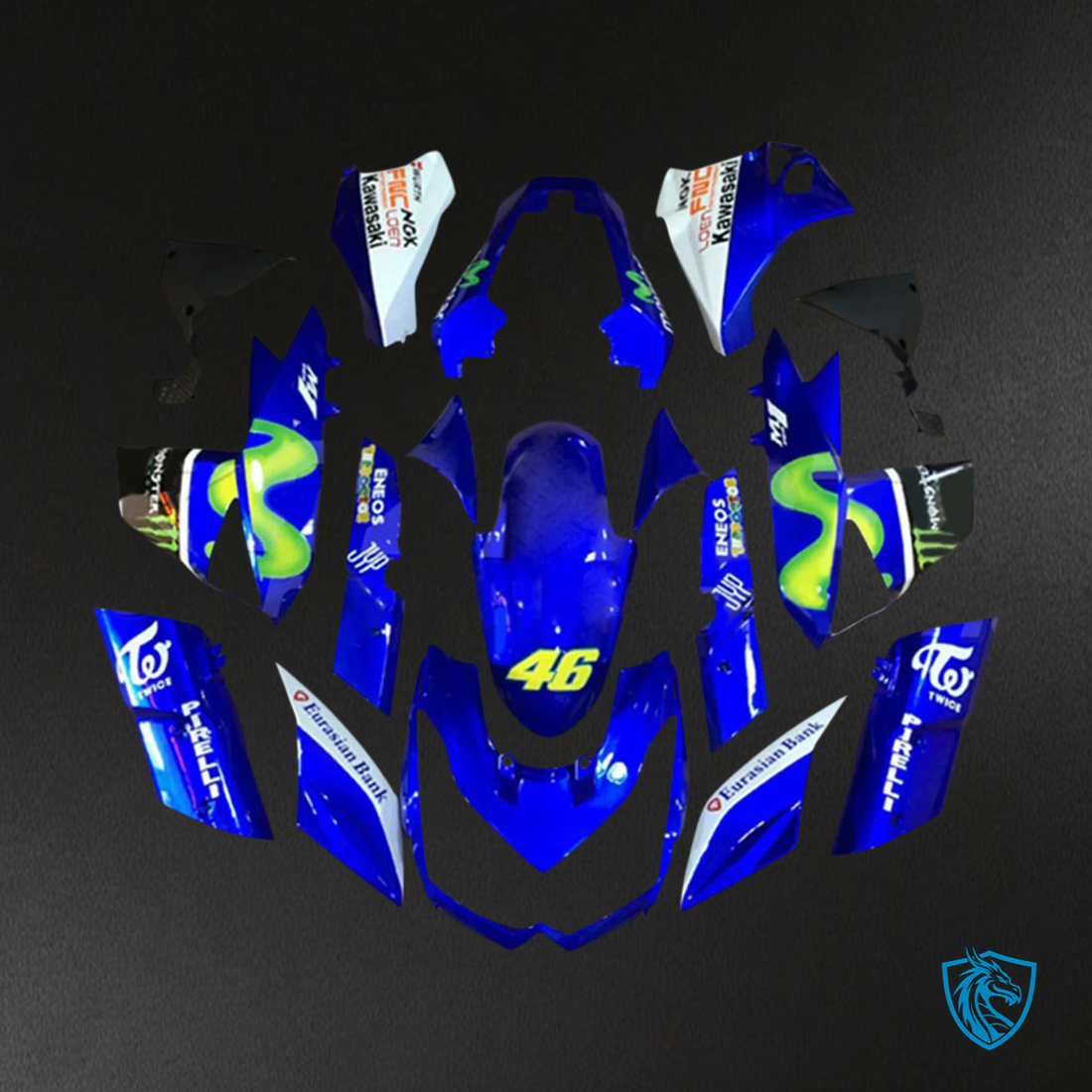 Kawasaki Z1000 (2010-2013) Blue & Green - MERGEment Motorcycle Fairings Kit