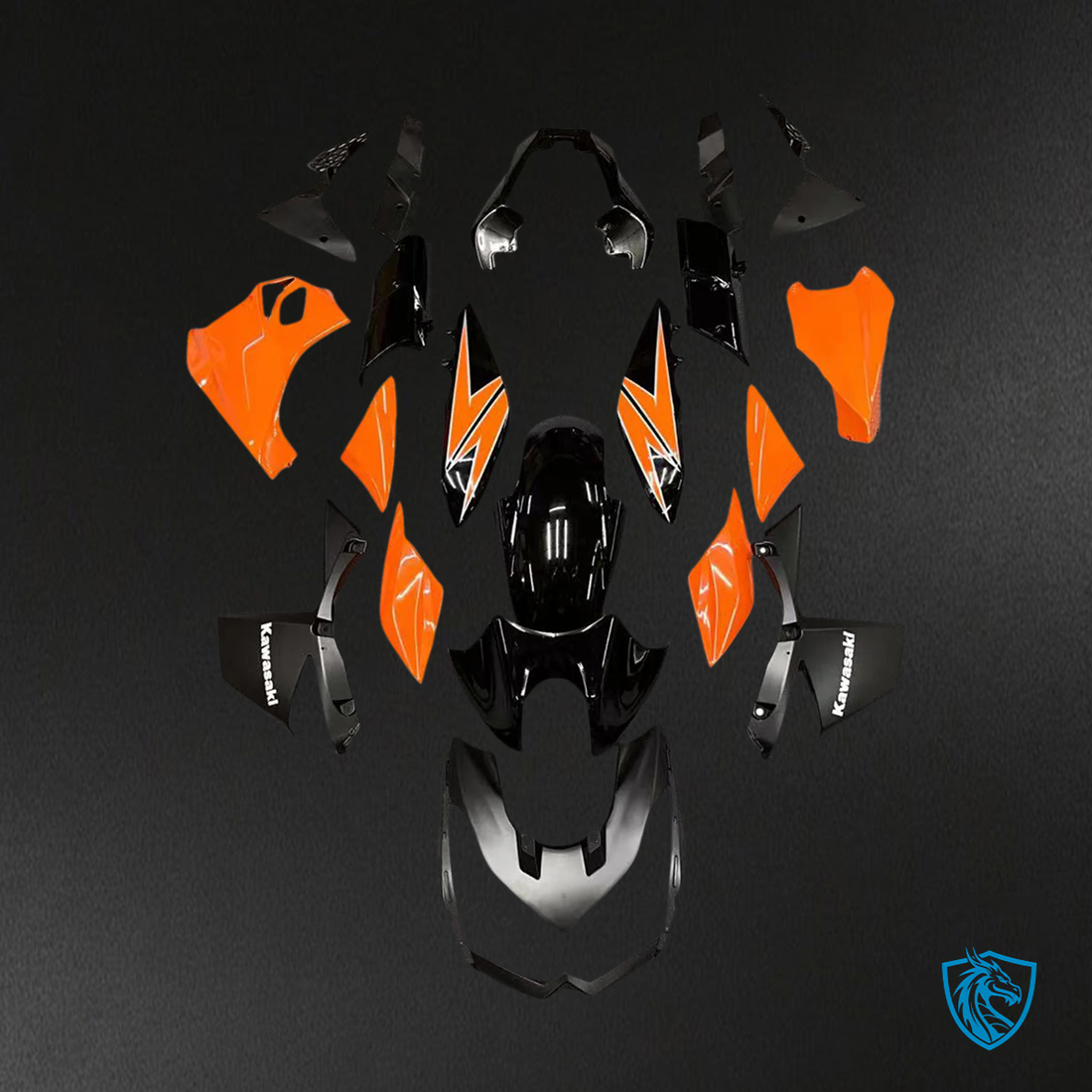Kawasaki Z1000 (2010-2013) Glossy Orange & Black - Custom ABS Fairing Set