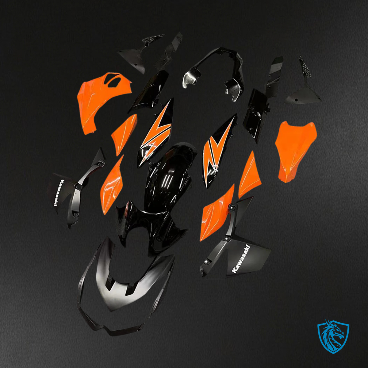 Kawasaki Z1000 (2010-2013) Glossy Orange & Black - Custom ABS Fairing Set