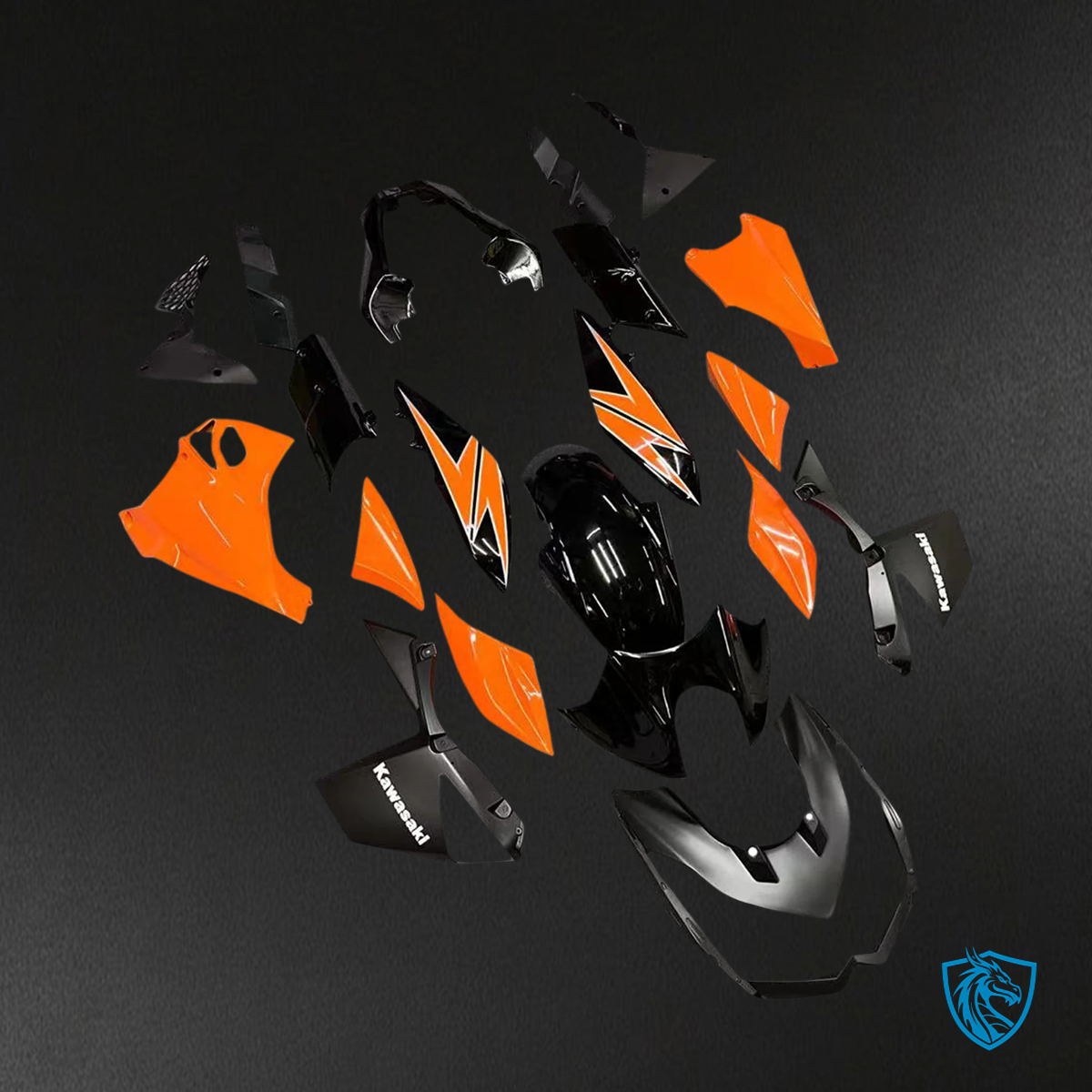 Kawasaki Z1000 (2010-2013) Glossy Orange & Black - Custom ABS Fairing Set