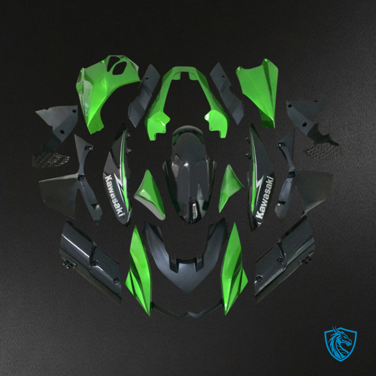 Kawasaki Z1000 (2010-2013) Green & Black Style1 Fairing Kit | ABS Bodywork