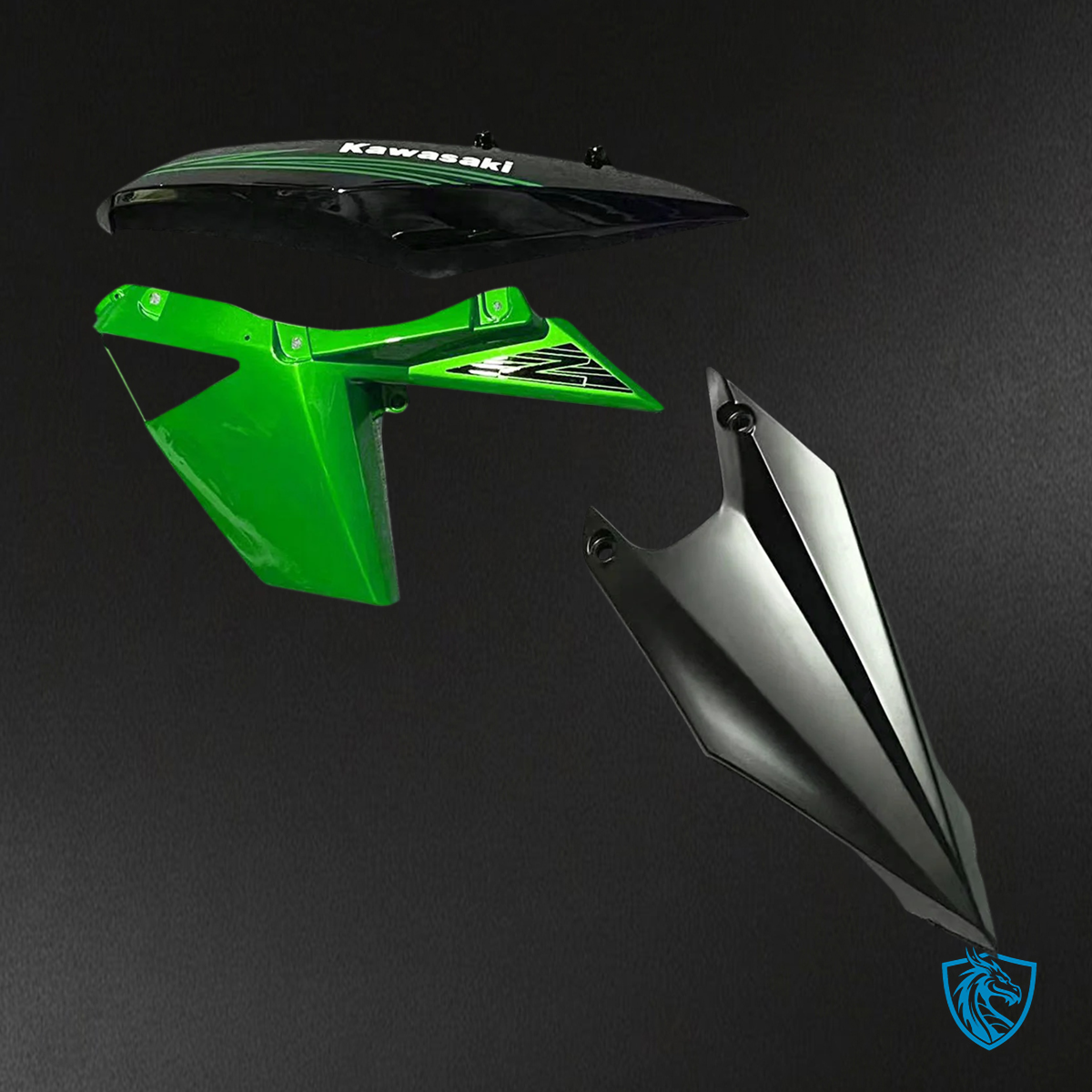 Kawasaki Z1000 (2010-2013) Green & Black Style2 Fairing Kit - Aftermarket ABS Bodywork