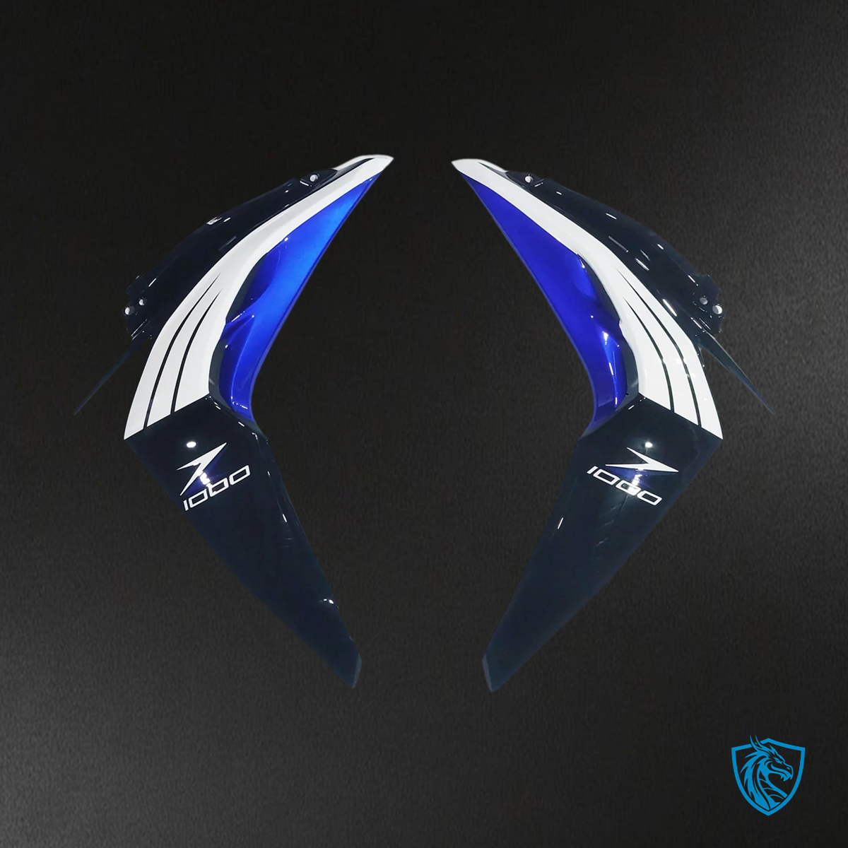 Kawasaki Z1000 (2014-2017) Black, White & Blue Fairing Kit - Aftermarket ABS Bodywork