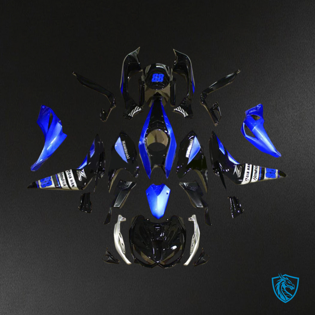 Kawasaki Z1000 (2014-2017) Blue & Black - MERGEment Motorcycle Fairings Kit