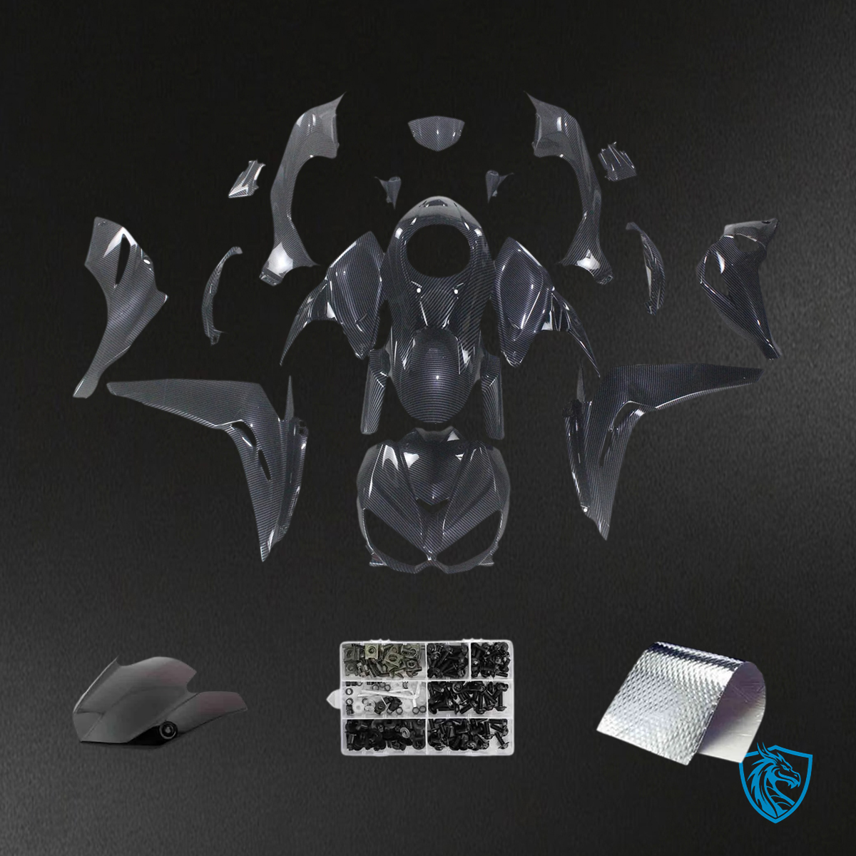 Kawasaki Z1000 (2014-2017) Carbon Fiber Black - Custom ABS Fairing Set