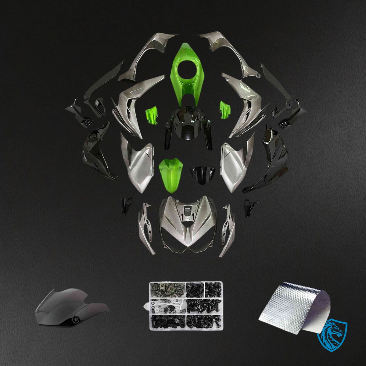Kawasaki Z1000 (2014-2017) Green & Gray Fairing Kit | ABS Bodywork