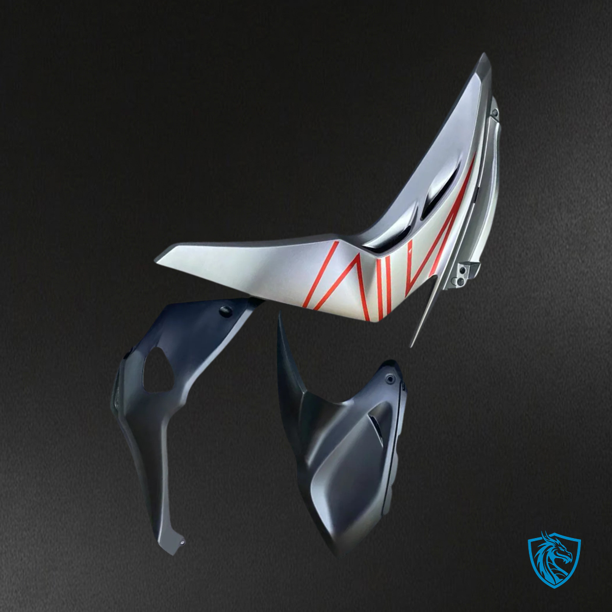Kawasaki Z1000 (2014-2017) Matte Black & Silver - Custom ABS Fairing Set