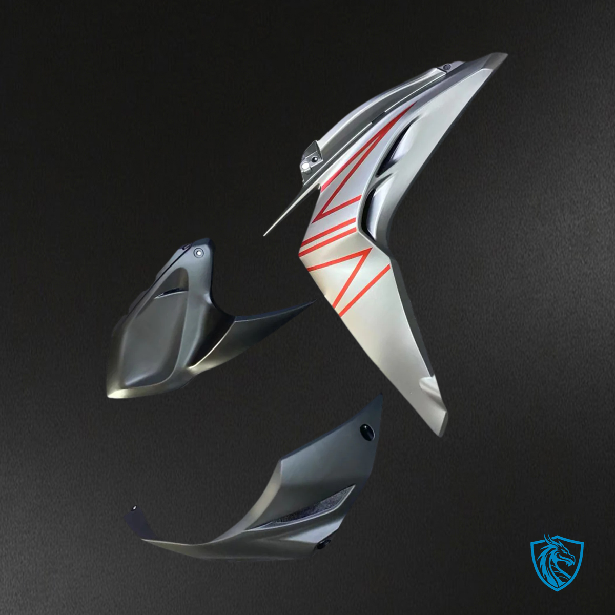 Kawasaki Z1000 (2014-2017) Matte Black & Silver - Custom ABS Fairing Set