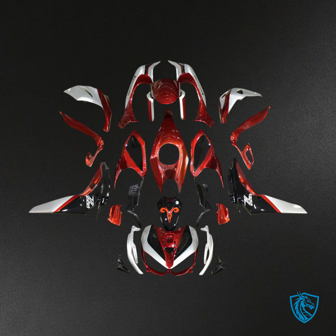 Kawasaki Z1000 (2014-2017) Red & Black Style1 - MERGEment Motorcycle Fairings Kit