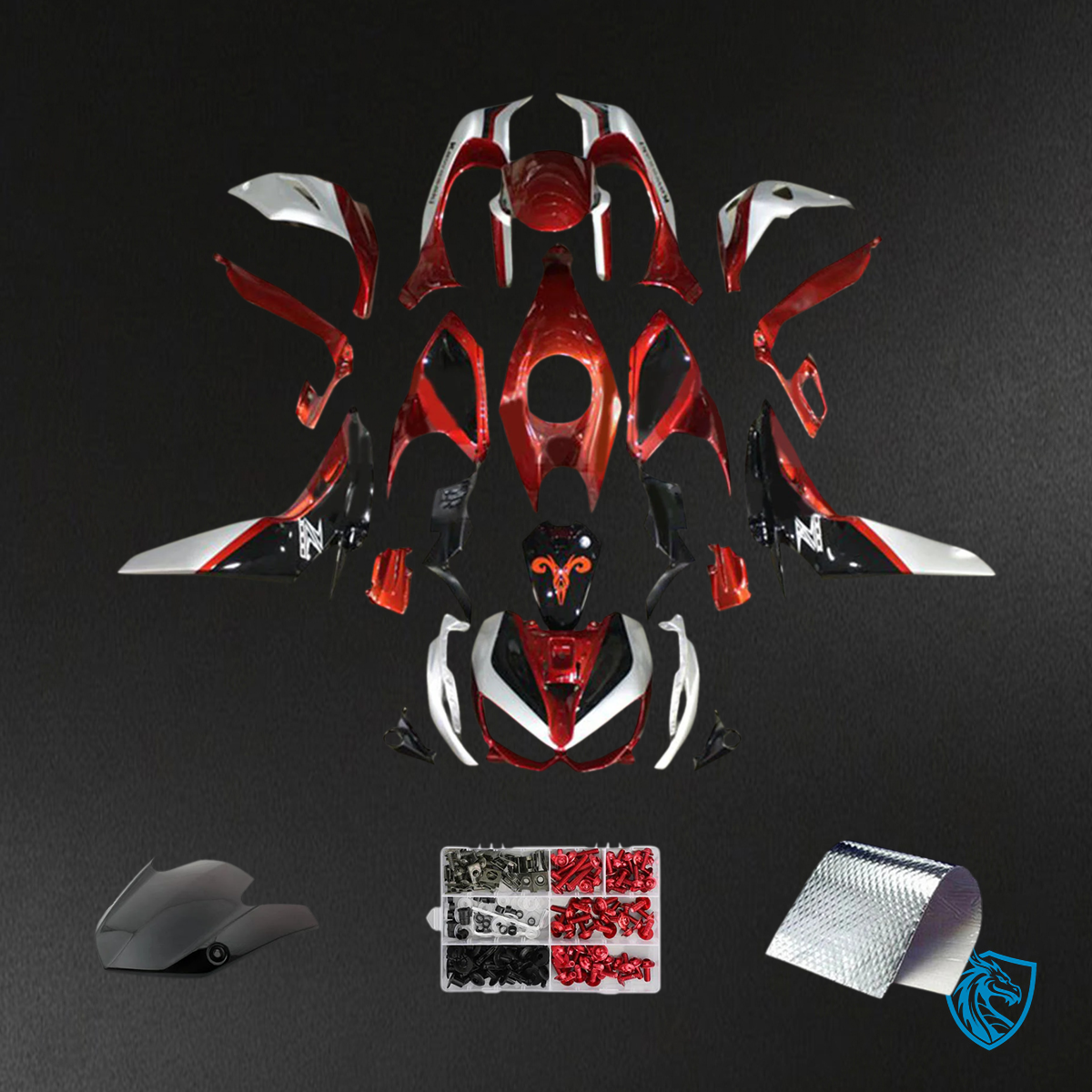 Kawasaki Z1000 (2014-2017) Red & Black Style1 - MERGEment Motorcycle Fairings Kit