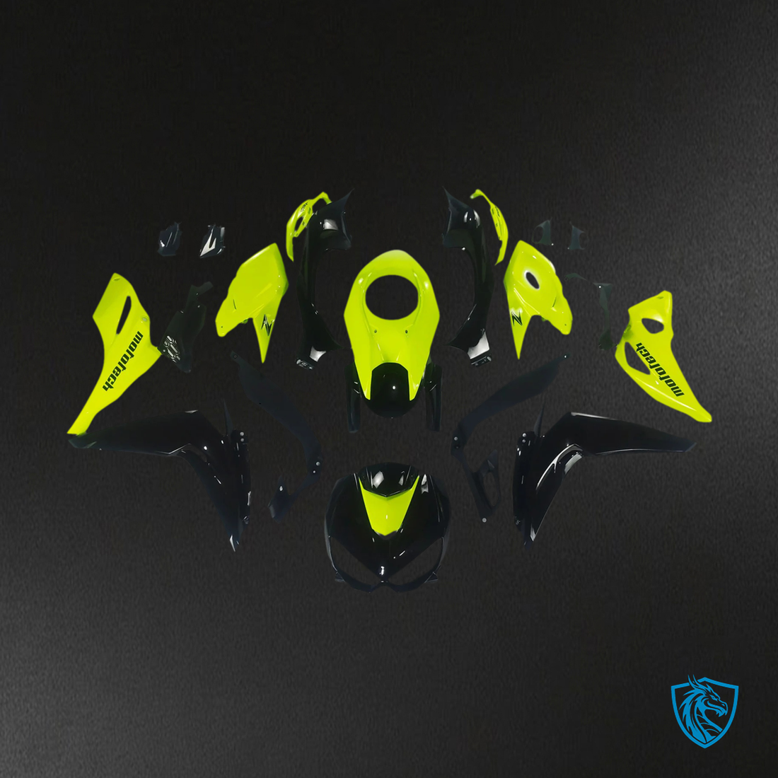 Kawasaki Z1000 (2014-2017) Yellow & Black Style1 Fairing Kit | ABS Bodywork
