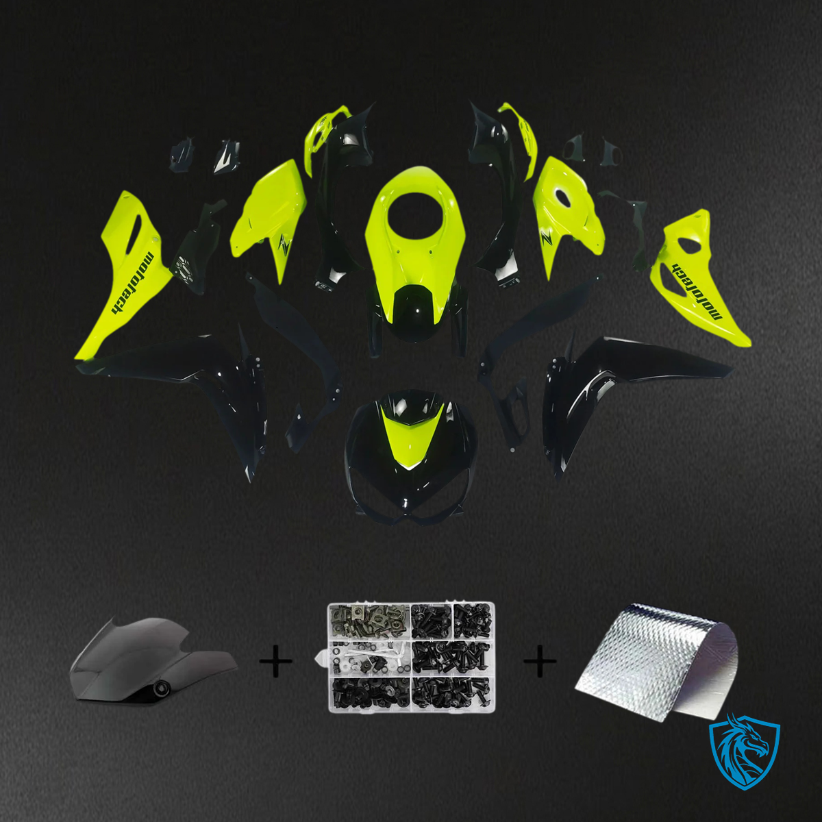 Kawasaki Z1000 (2014-2017) Yellow & Black Style1 Fairing Kit | ABS Bodywork