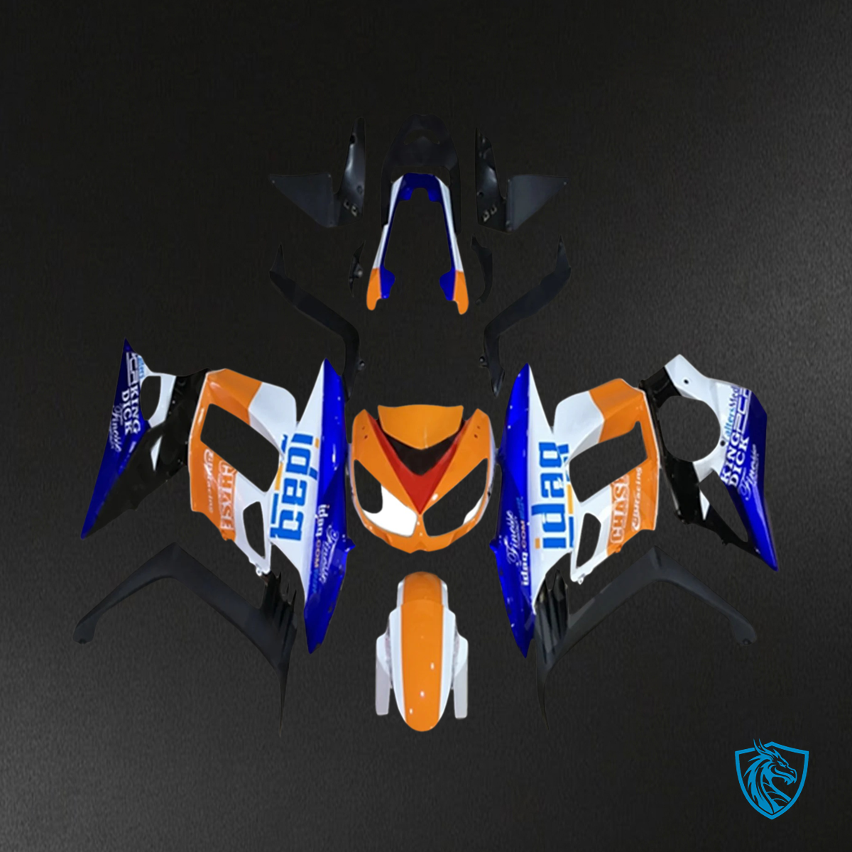 Kawasaki Z1000SX (2010-2015) Black, White, Blue & Orange - Custom ABS Fairing Set