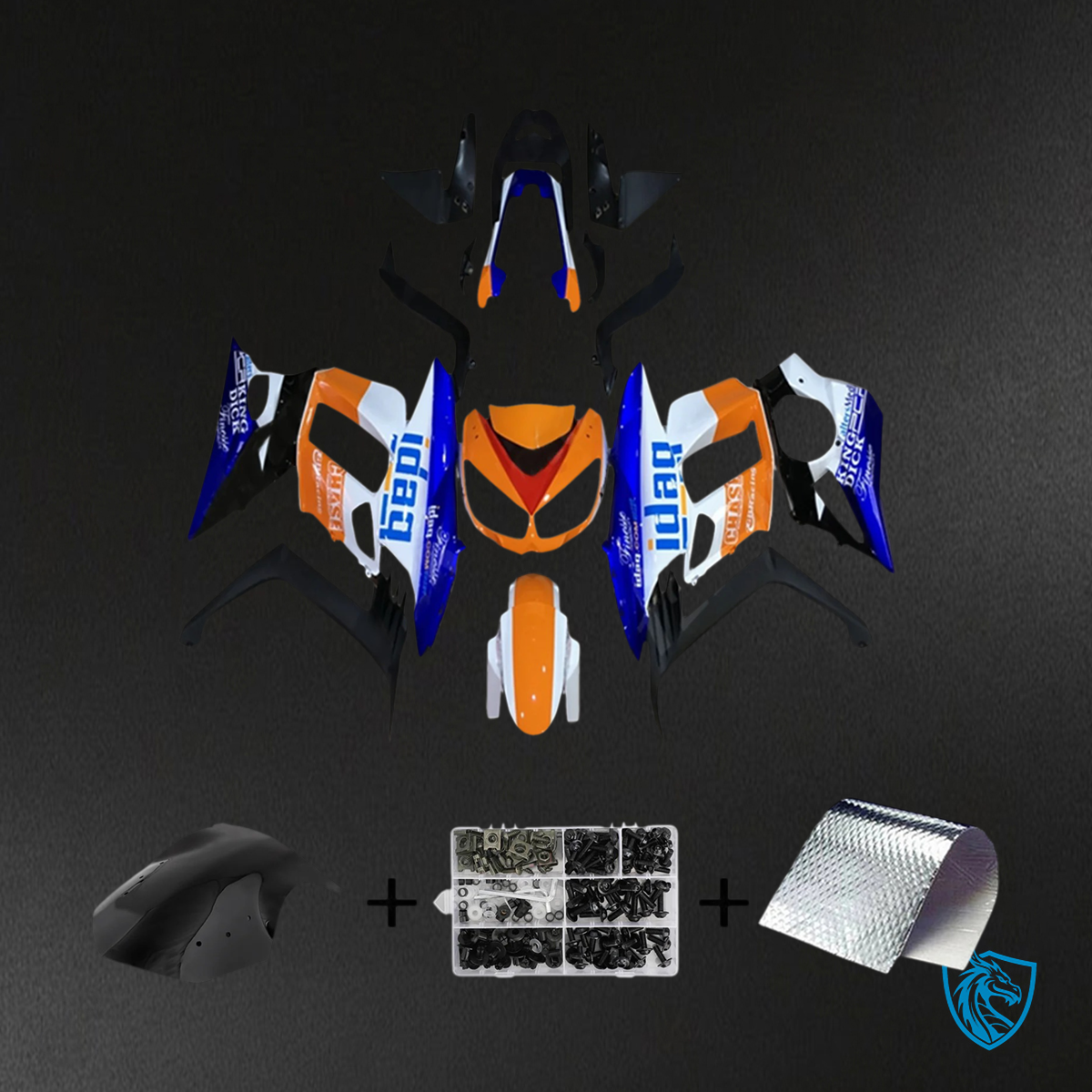 Kawasaki Z1000SX (2010-2015) Black, White, Blue & Orange - Custom ABS Fairing Set