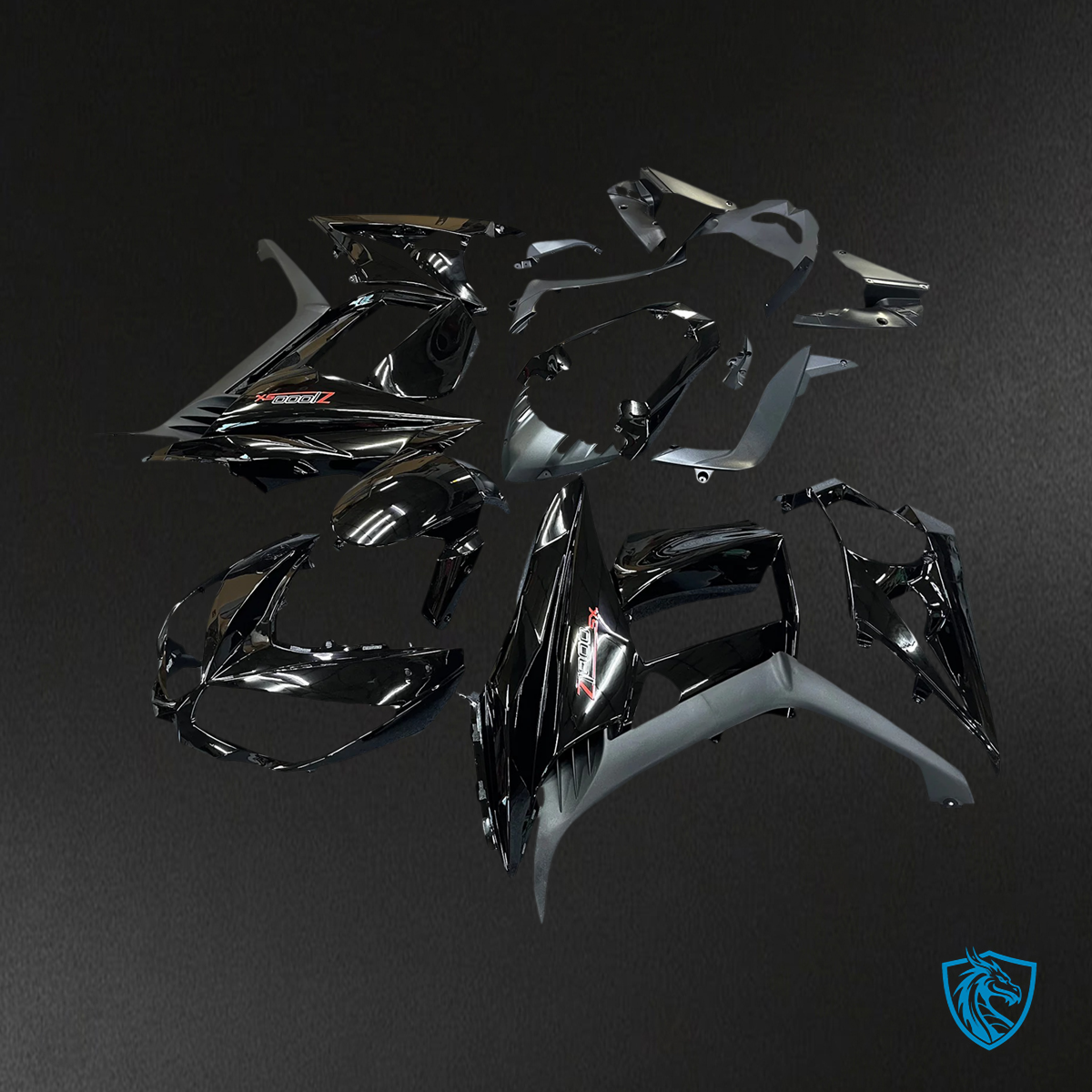 Kawasaki Z1000SX (2010-2015) Gloss Black - MERGEment Motorcycle Fairings Kit