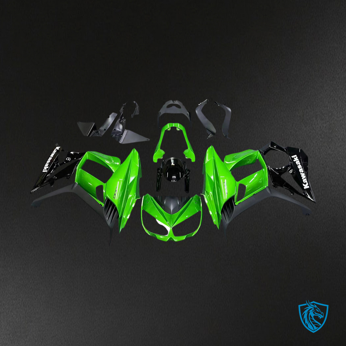Kawasaki Z1000SX (2010-2015) Green & Black - Custom ABS Fairing Set