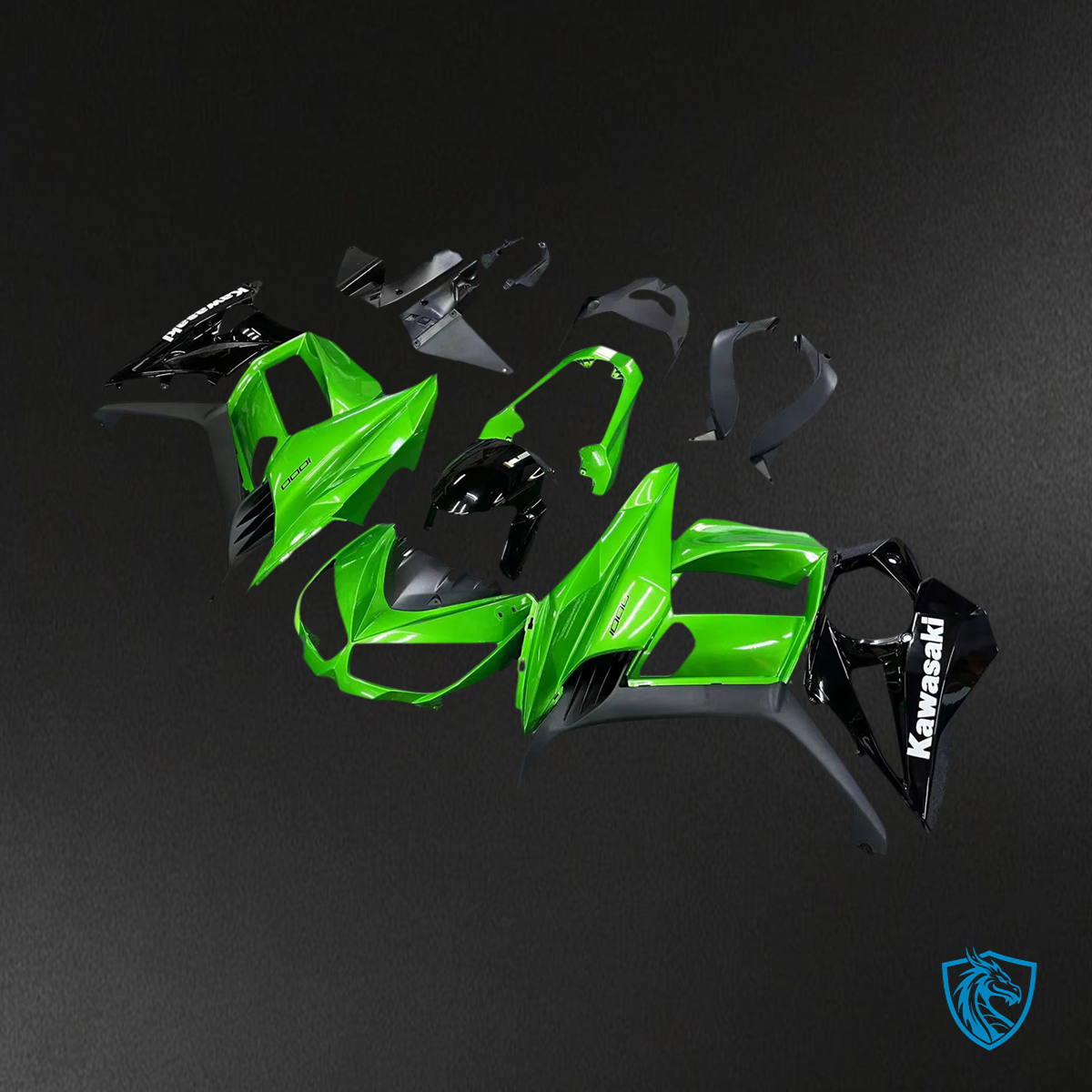 Kawasaki Z1000SX (2010-2015) Green & Black - Custom ABS Fairing Set
