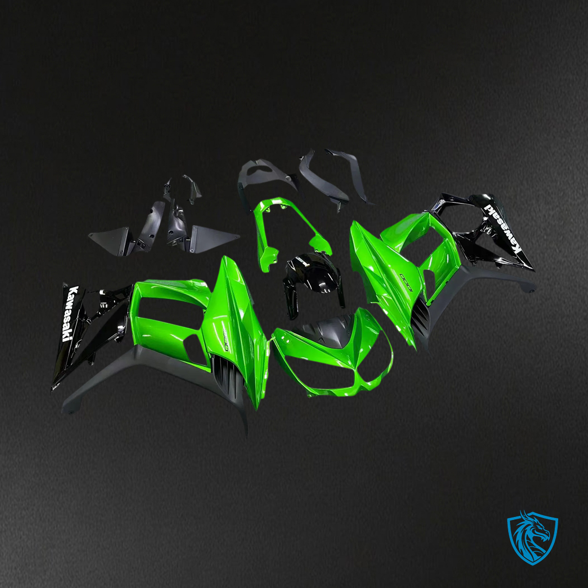 Kawasaki Z1000SX (2010-2015) Green & Black - Custom ABS Fairing Set