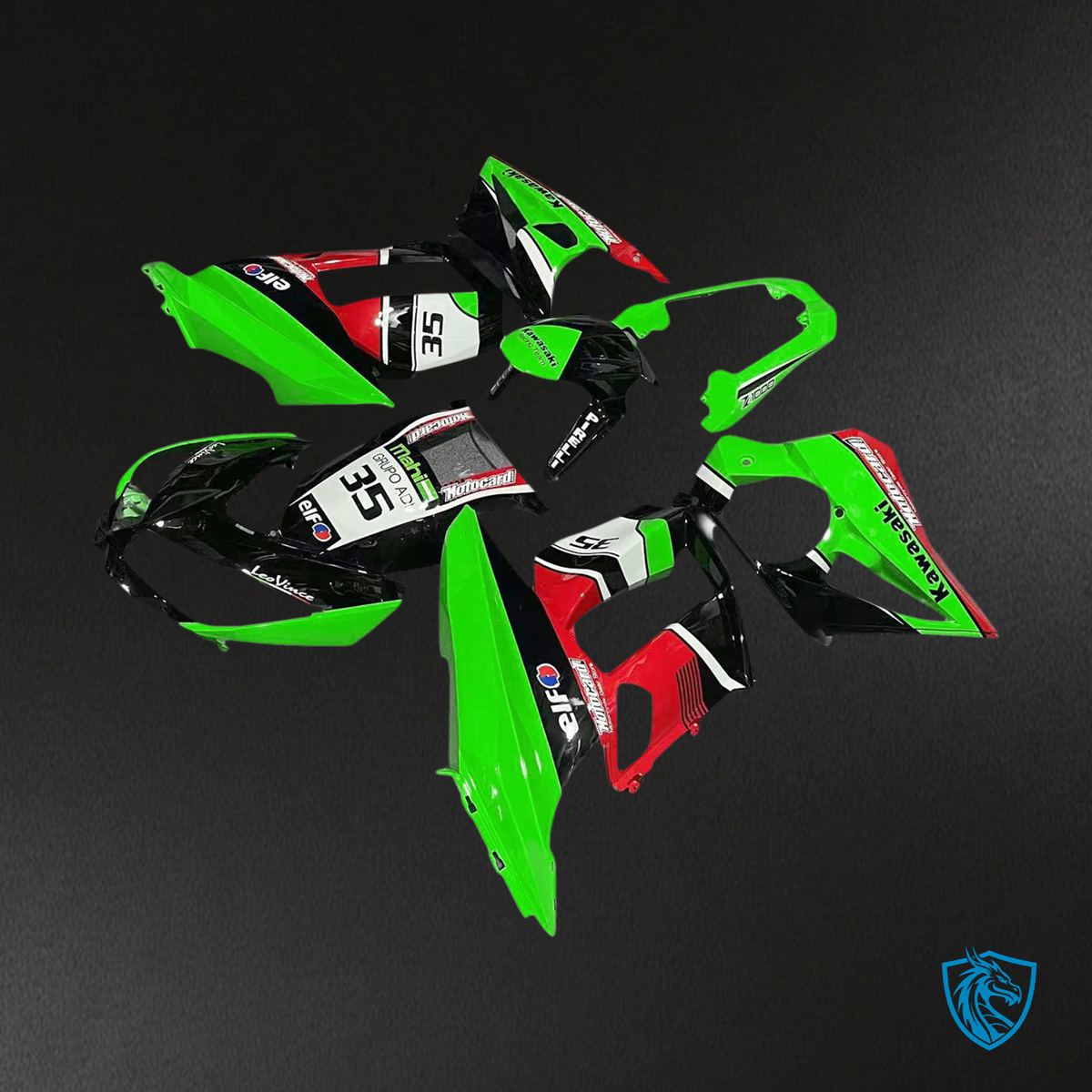 Kawasaki Z1000SX (2010-2015) Orange & Green Fairing Kit | ABS Bodywork