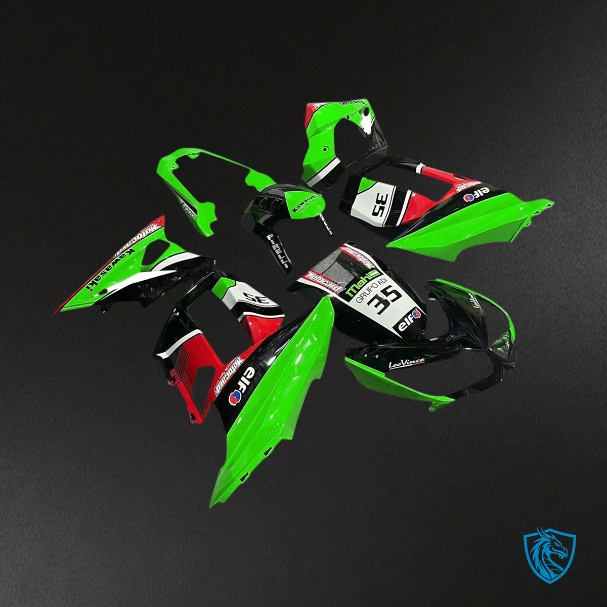 Kawasaki Z1000SX (2010-2015) Orange & Green Fairing Kit | ABS Bodywork