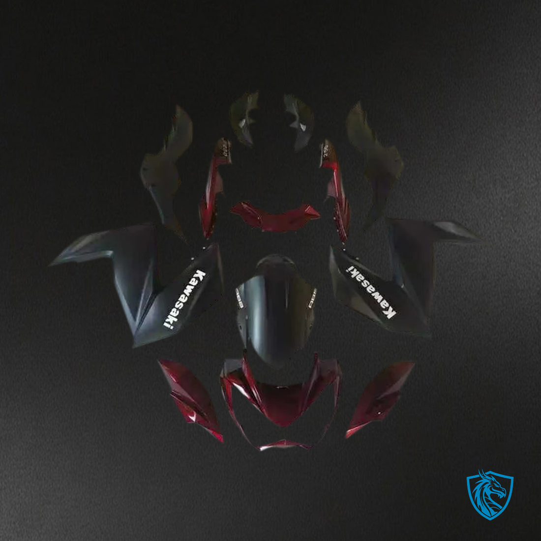 Kawasaki Z250 Z300 (2015-2016) Dark Red & Black - Fairing Kit