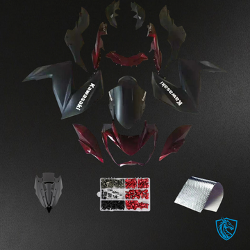 Kawasaki Z250 Z300 (2015-2016) Dark Red & Black - Fairing Kit